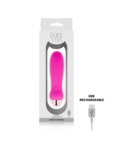 DOLCE VITA VIBRADOR RECARGABLE FIVE ROSA 7 VELOCIDADES