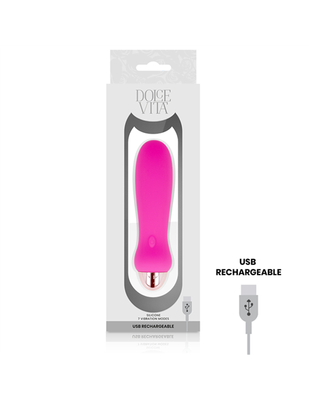 DOLCE VITA VIBRADOR RECARGABLE FIVE ROSA 7 VELOCIDADES
