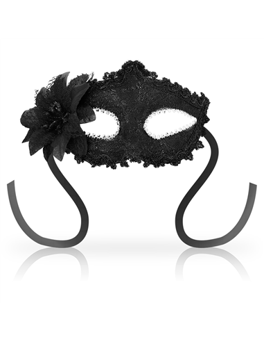 OHMAMA MASKS ANTIZAZ ESTILO VENECIANO FLOR LATERAL -  NEGRA