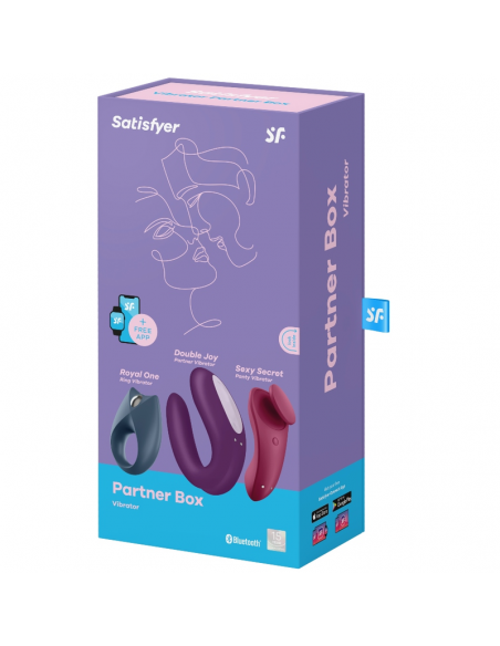 Caja Satisfyer con anillo vibrador, vibrador para parejas y vibrador para braguitas. Box3