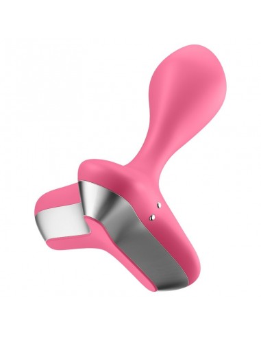 Plug vibrador de Satisfyer color rosa.