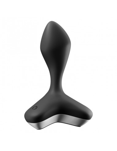 Vibrador y plug anal de Satisfyer en color negro.