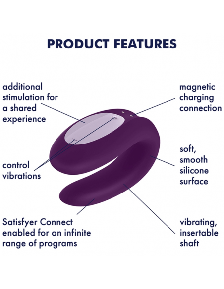 Detalles vibrador dual Satisfyer para parejas.