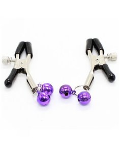 OHMAMA FETISH PINZAS PEZONES CON CASCABEL LILA
