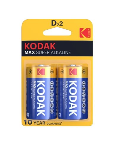 KODAK MAX PILA ALCALINA D LR20 BLISTER*2