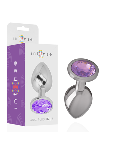 INTENSE - PLUG ANAL METAL ALUMINIO CON CRISTAL VIOLETA TALLA L
