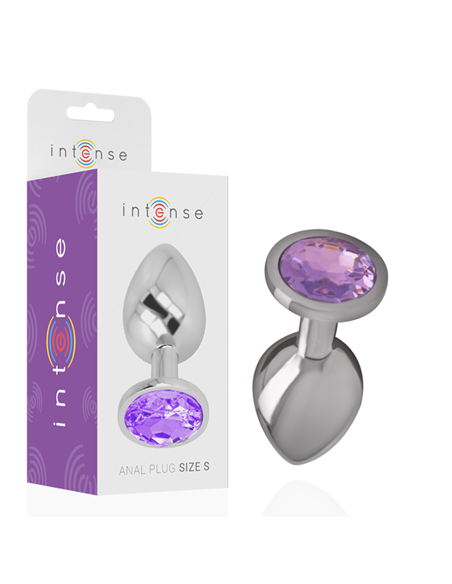 INTENSE - PLUG ANAL METAL ALUMINIO CON CRISTAL VIOLETA TALLA L