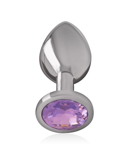 INTENSE - PLUG ANAL METAL ALUMINIO CON CRISTAL VIOLETA TALLA L