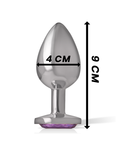 INTENSE - PLUG ANAL METAL ALUMINIO CON CRISTAL VIOLETA TALLA L