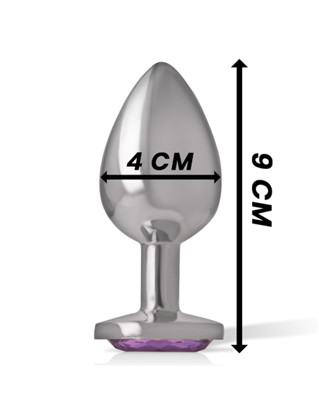INTENSE - PLUG ANAL METAL ALUMINIO CON CRISTAL VIOLETA TALLA L