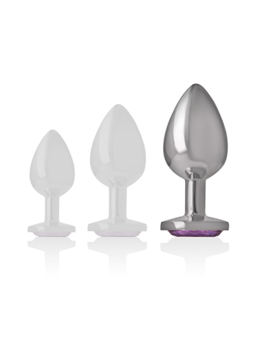 INTENSE - PLUG ANAL METAL ALUMINIO CON CRISTAL VIOLETA TALLA L