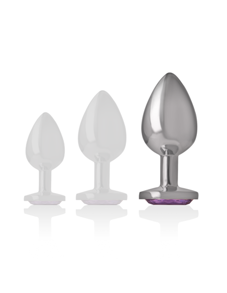 INTENSE - PLUG ANAL METAL ALUMINIO CON CRISTAL VIOLETA TALLA L