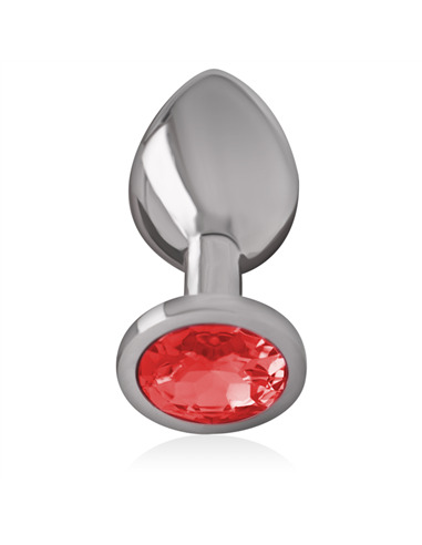 INTENSE™ - PLUG ANAL METAL CON CRISTAL ROJO TALLA M