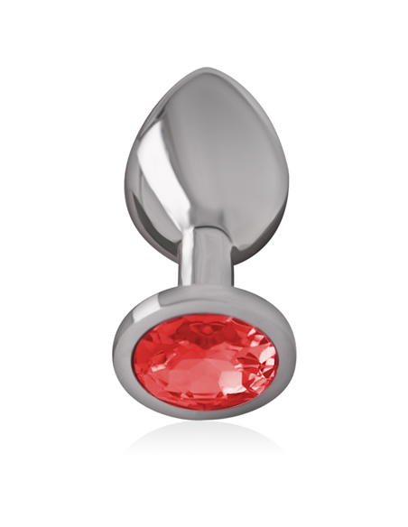 INTENSE™ - PLUG ANAL METAL CON CRISTAL ROJO TALLA M