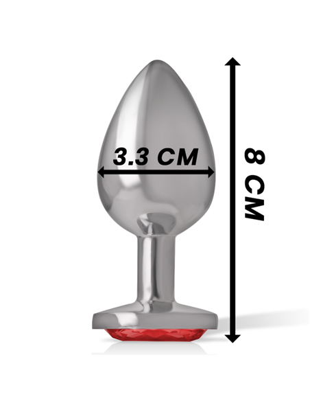 INTENSE™ - PLUG ANAL METAL CON CRISTAL ROJO TALLA M