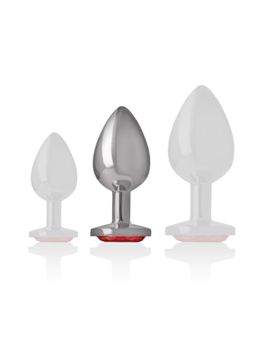 INTENSE™ - PLUG ANAL METAL CON CRISTAL ROJO TALLA M