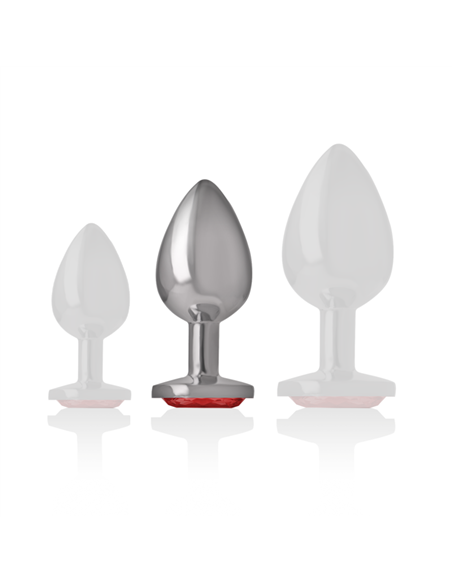 INTENSE™ - PLUG ANAL METAL CON CRISTAL ROJO TALLA M