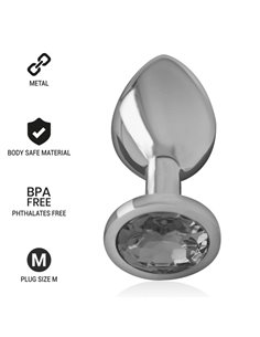 INTENSE - PLUG ANAL METAL ALUMINIO CON CRISTAL NEGRO TALLA M 2