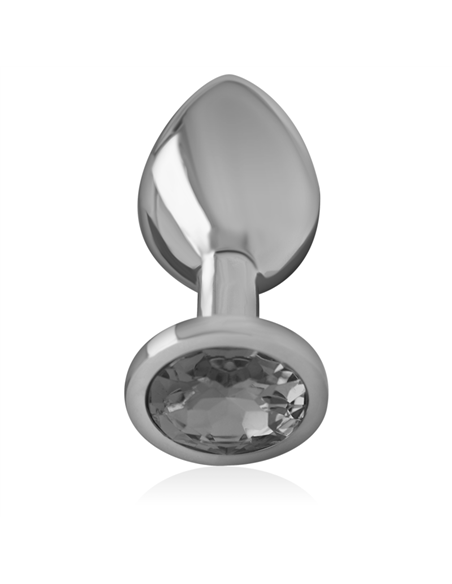 INTENSE - PLUG ANAL METAL ALUMINIO CON CRISTAL NEGRO TALLA M
