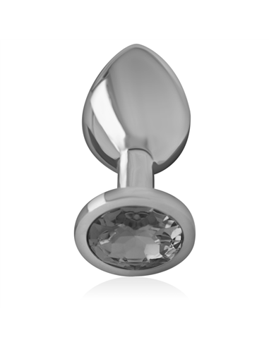 INTENSE - PLUG ANAL METAL ALUMINIO CON CRISTAL NEGRO TALLA L