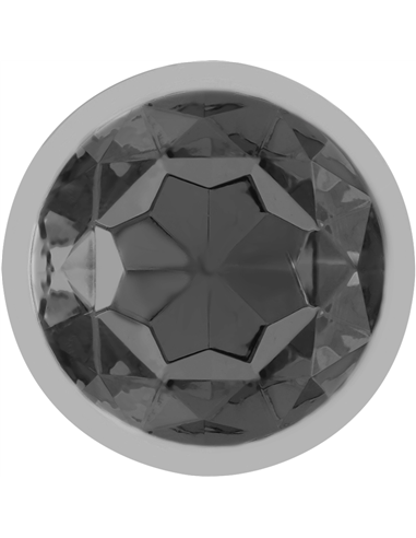 INTENSE - PLUG ANAL METAL ALUMINIO CON CRISTAL NEGRO TALLA L