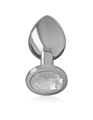 INTENSE - PLUG ANAL METAL ALUMINIO CON CRISTAL PLATA TALLA M