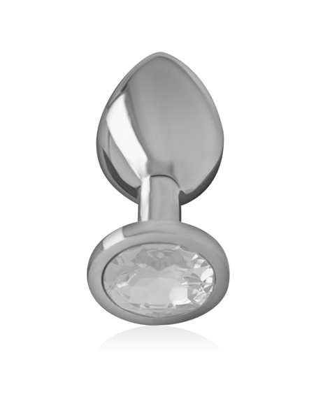 INTENSE - PLUG ANAL METAL ALUMINIO CON CRISTAL PLATA TALLA M
