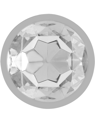 INTENSE - PLUG ANAL METAL ALUMINIO CON CRISTAL PLATA TALLA L