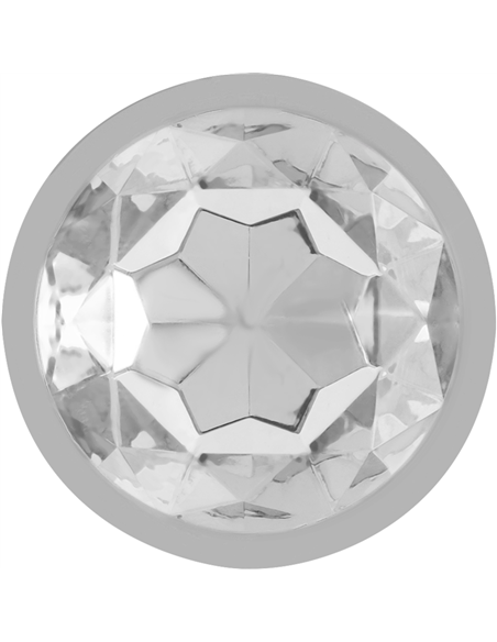 INTENSE - PLUG ANAL METAL ALUMINIO CON CRISTAL PLATA TALLA L