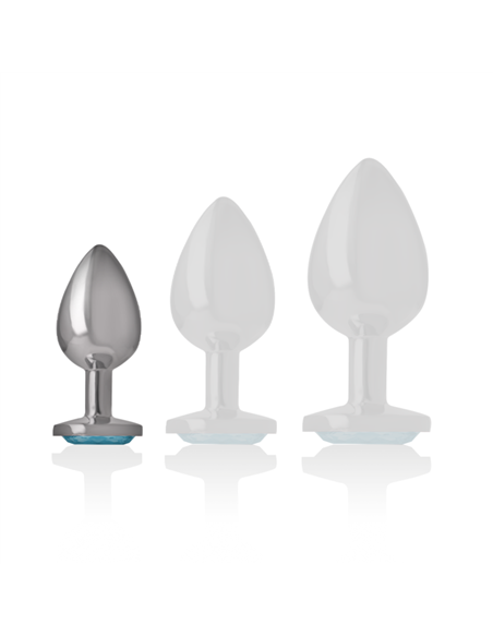 INTENSE - PLUG ANAL METAL ALUMINIO CON CRISTAL AZUL TALLA S