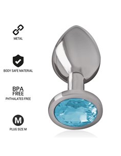 INTENSE - PLUG ANAL METAL ALUMINIO CON CRISTAL AZUL TALLA M 2