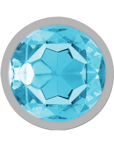 INTENSE - PLUG ANAL METAL ALUMINIO CON CRISTAL AZUL TALLA M