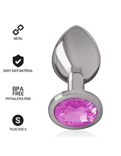INTENSE - PLUG ANAL METAL ALUMINIO CON CRISTAL ROSA TALLA S