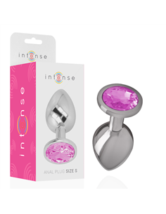 INTENSE - PLUG ANAL METAL ALUMINIO CON CRISTAL ROSA TALLA S 2