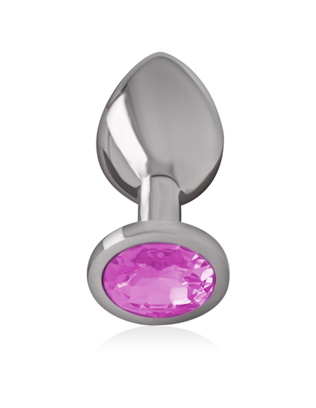 INTENSE - PLUG ANAL METAL ALUMINIO CON CRISTAL ROSA TALLA S