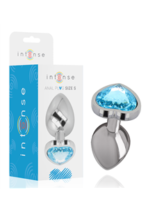 INTENSE - PLUG ANAL METAL ALUMINIO CORAZÓN AZUL TALLA S