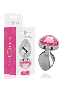 INTENSE - PLUG ANAL METAL ALUMINIO CORAZÓN ROSA TALLA L