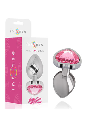 INTENSE - PLUG ANAL METAL ALUMINIO CORAZÓN ROSA TALLA L