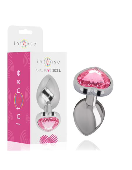 INTENSE - PLUG ANAL METAL ALUMINIO CORAZÓN ROSA TALLA L
