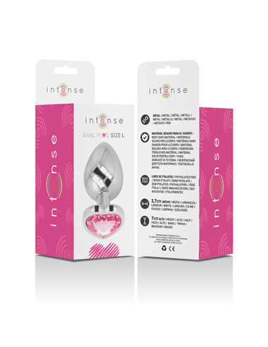 INTENSE - PLUG ANAL METAL ALUMINIO CORAZÓN ROSA TALLA L