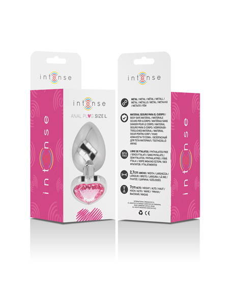 INTENSE - PLUG ANAL METAL ALUMINIO CORAZÓN ROSA TALLA L