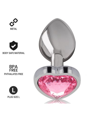 INTENSE - PLUG ANAL METAL ALUMINIO CORAZÓN ROSA TALLA L