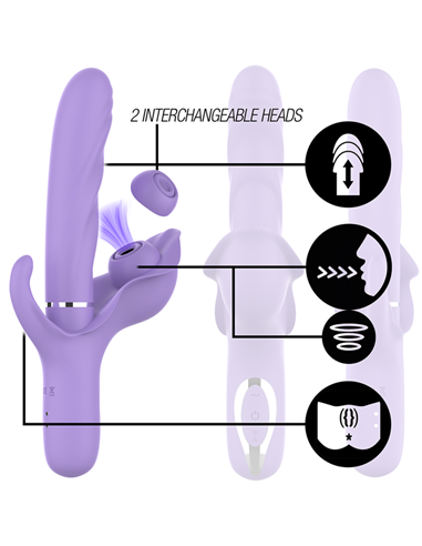 Vibrador premium con cuatro motores independientes y múltiples opciones de estimulación.