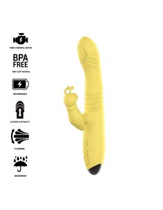 INTENSE - TOKY VIBRADOR MULTIFUNCIÓN RECARGABLE UP & DOWN CON ESTIMULADOR DE CLITORIS AMARILLO