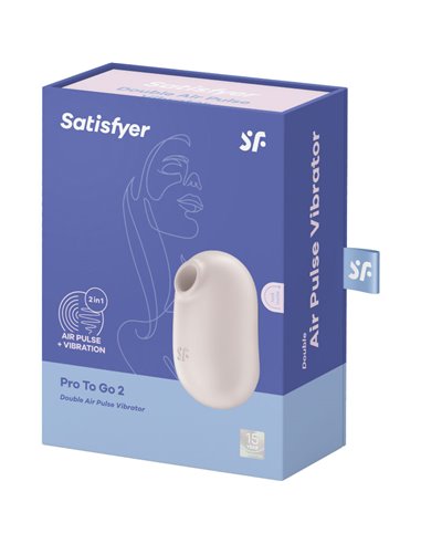 SATISFYER PRO TO GO 2 ESTIMULADOR Y VIBRADOR DOBLE - BEIGE