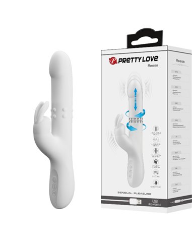 PRETTY LOVE - REESE VIBRADOR CON ROTACIÓN PLATEADO