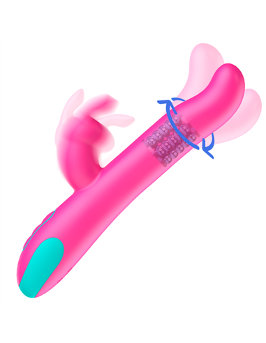 HAPPY LOKY PLUTO RABBIT VIBRATOR & ROTATOR COMPATIBLE CON WATCHME WIRELESS TECHNOLOGY