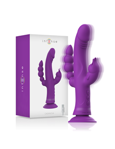 INTENSE™ - CASANOVA VIBRADOR RABBIT SILICONA TRIPLE MOTOR MORADO 2