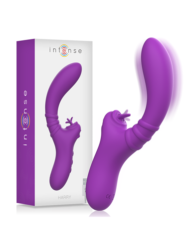 INTENSE - HARRY VIBRADOR FLEXIBLE CON LENGUA MORADO