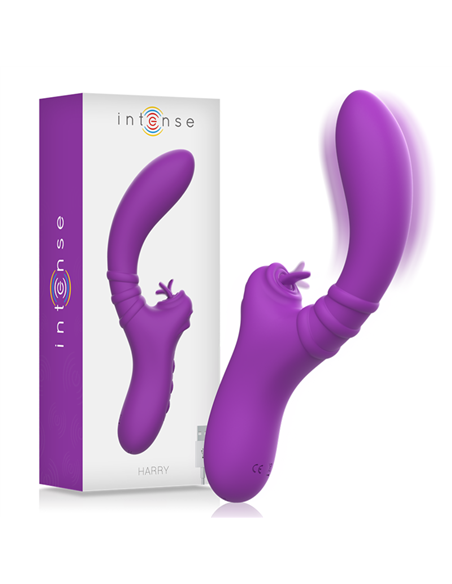 INTENSE - HARRY VIBRADOR FLEXIBLE CON LENGUA MORADO